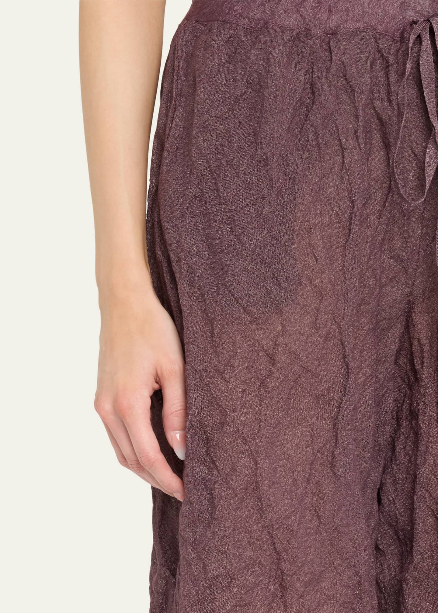 ZANKOV Lou Crinkled Metallic Bermuda Shorts Image 5 of 5