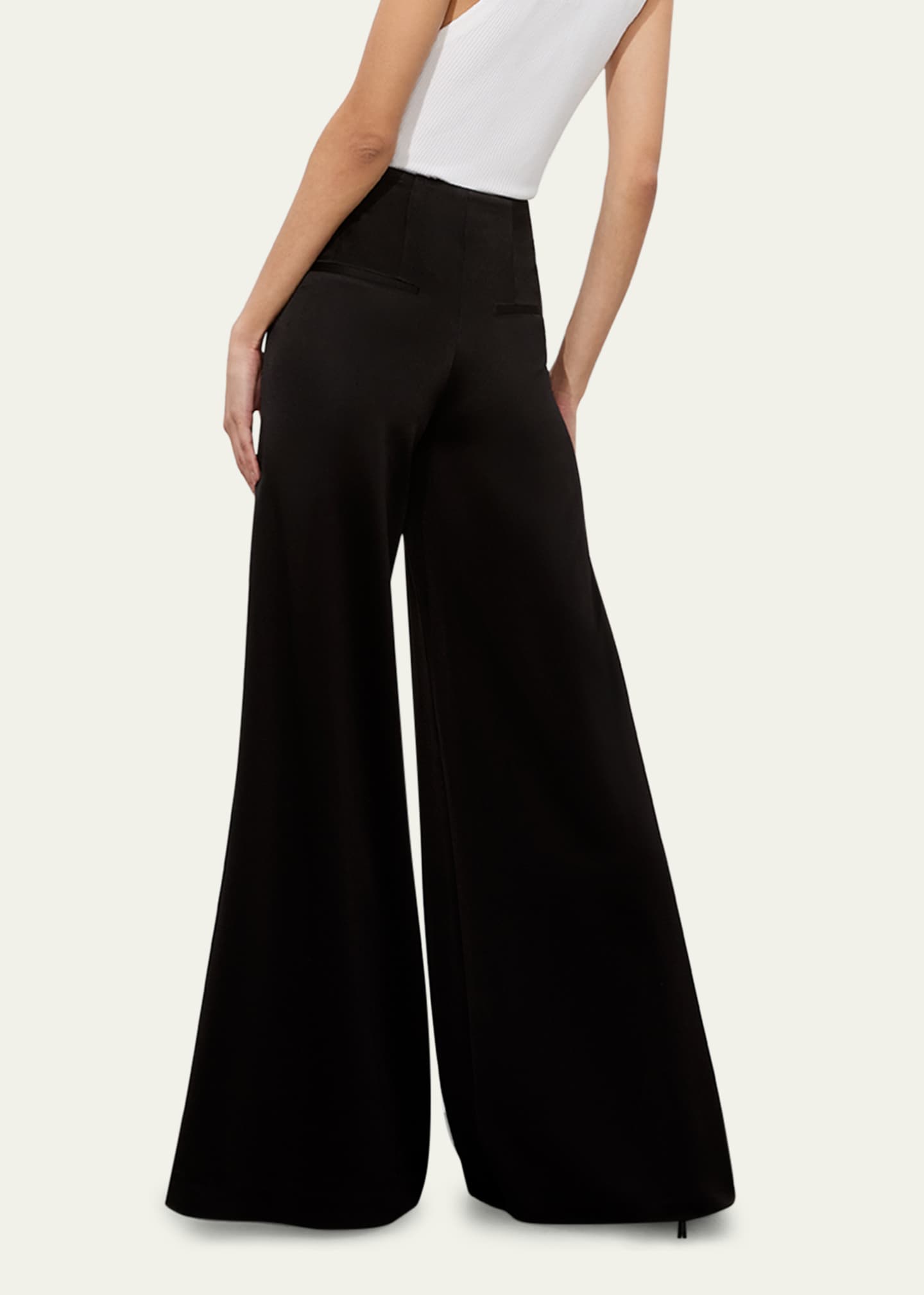 Alice + Olivia Eloise Wide-Leg Satin Pants Image 3 of 5
