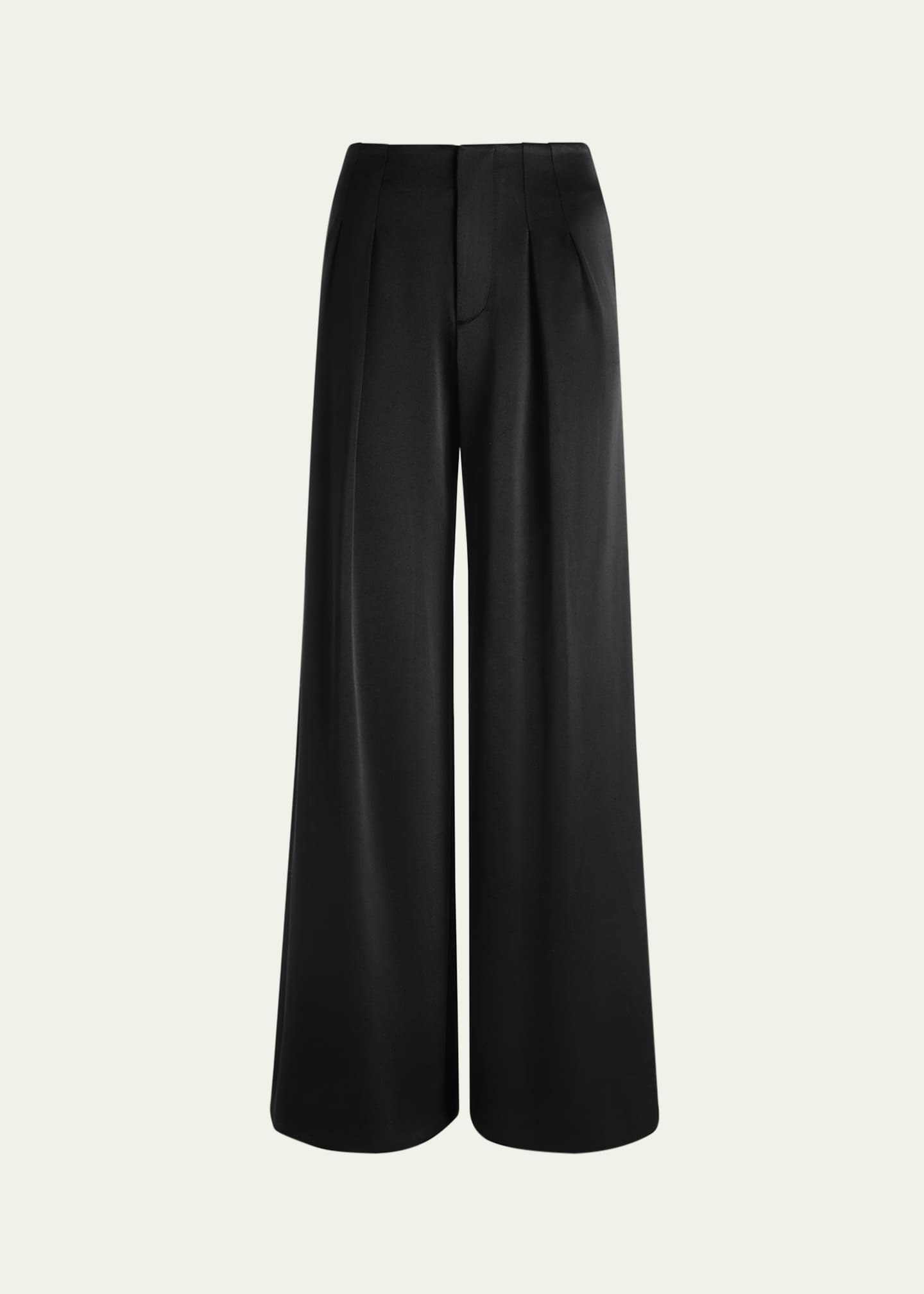 Alice + Olivia Eloise Wide-Leg Satin Pants Image 1 of 5