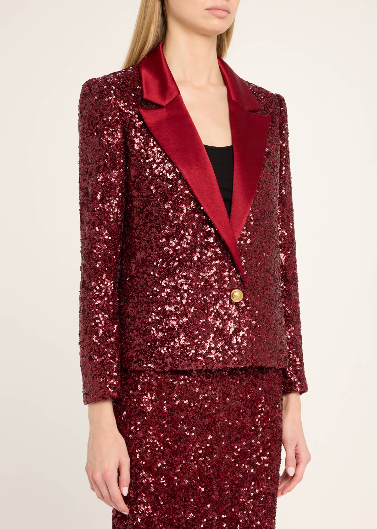 Alice + Olivia Denny Boxy Sequined Blazer Image 4 of 5