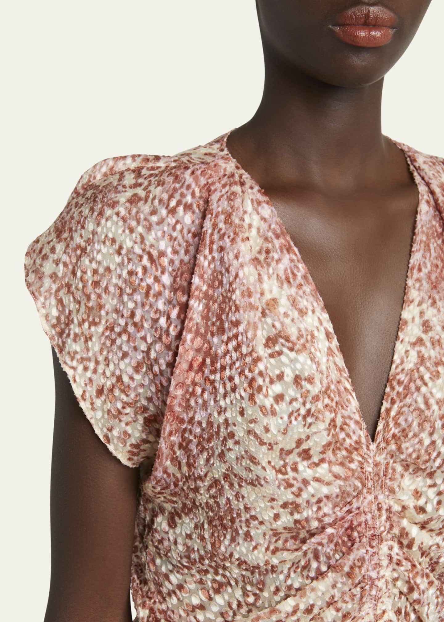 Isabel Marant Lonea Ruched Short-Sleeve Top Image 5 of 5