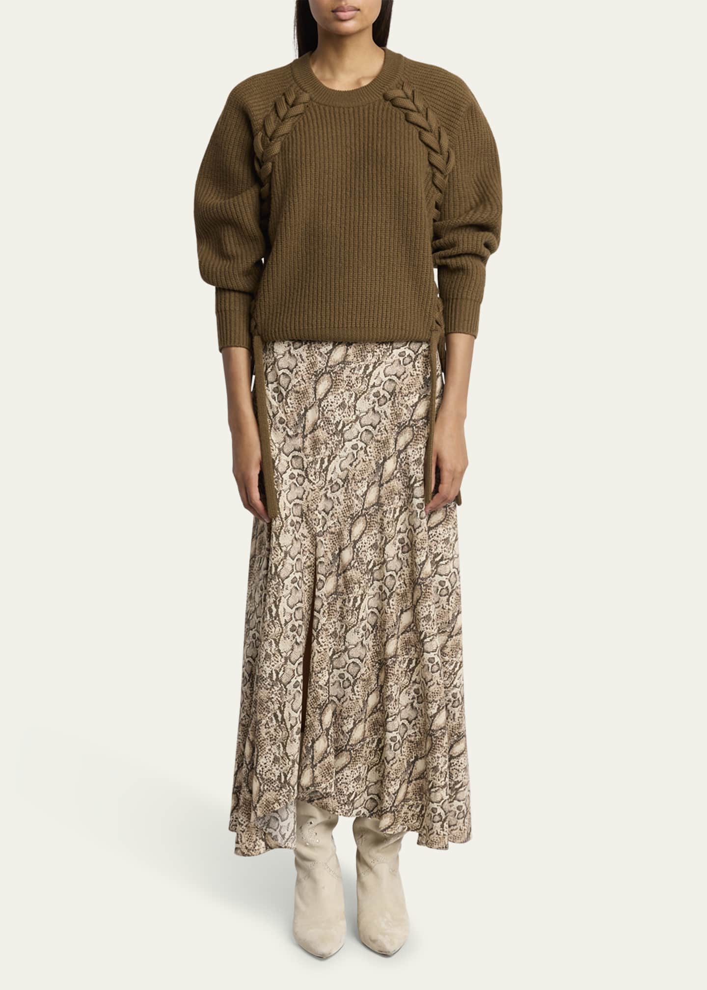 Isabel Marant Noelia Laced Rib Crewneck Sweater Image 2 of 5