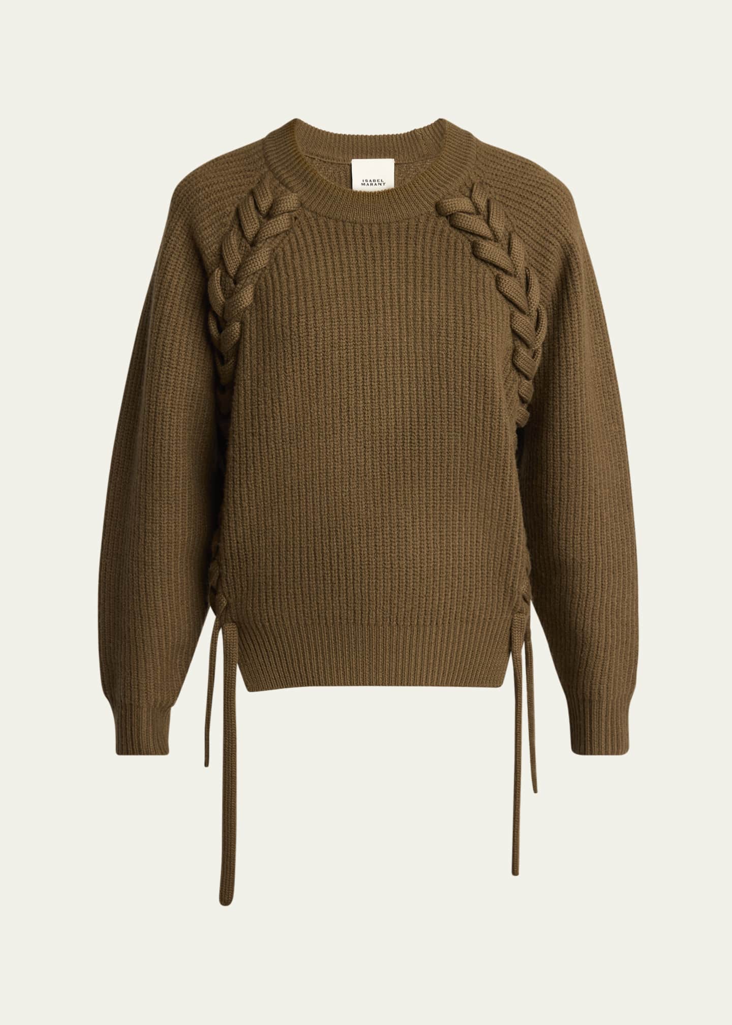 Isabel Marant Noelia Laced Rib Crewneck Sweater Image 1 of 5