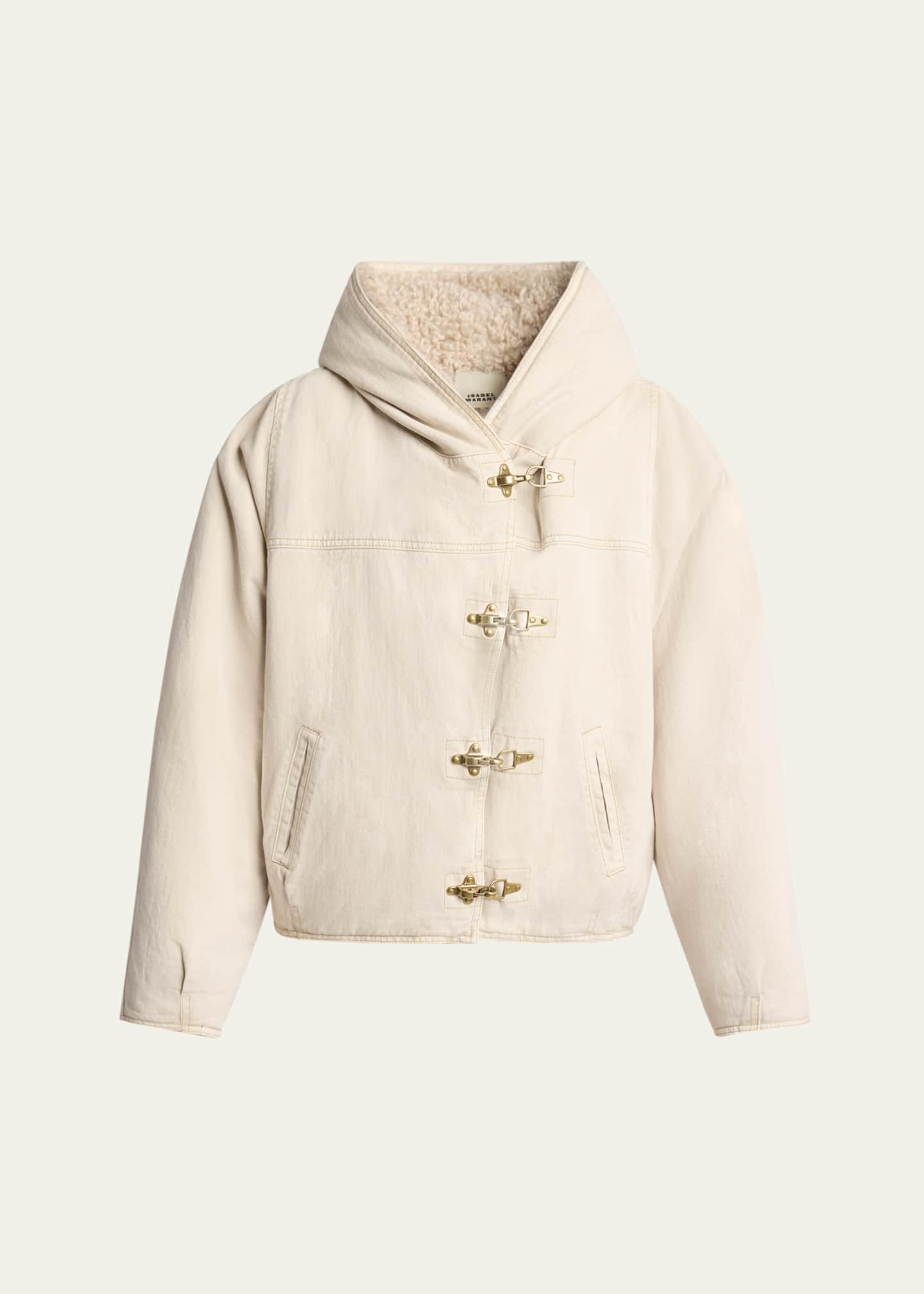 Teddy lined denim jacket clearance