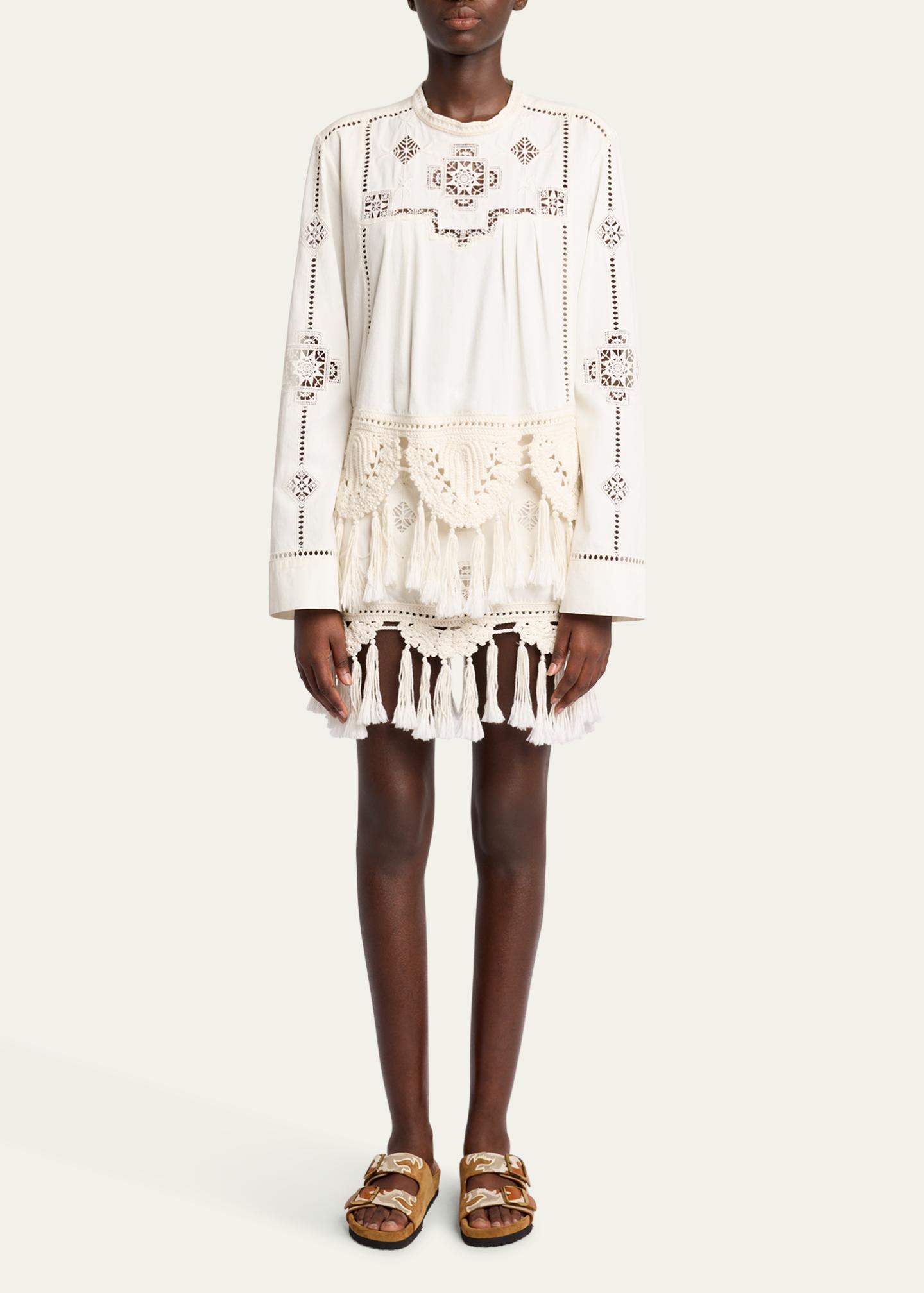 Chemisier Brodé Isabel Marant - Taille 2 - Multicouleur, En Lin - Occasion Très Bon état