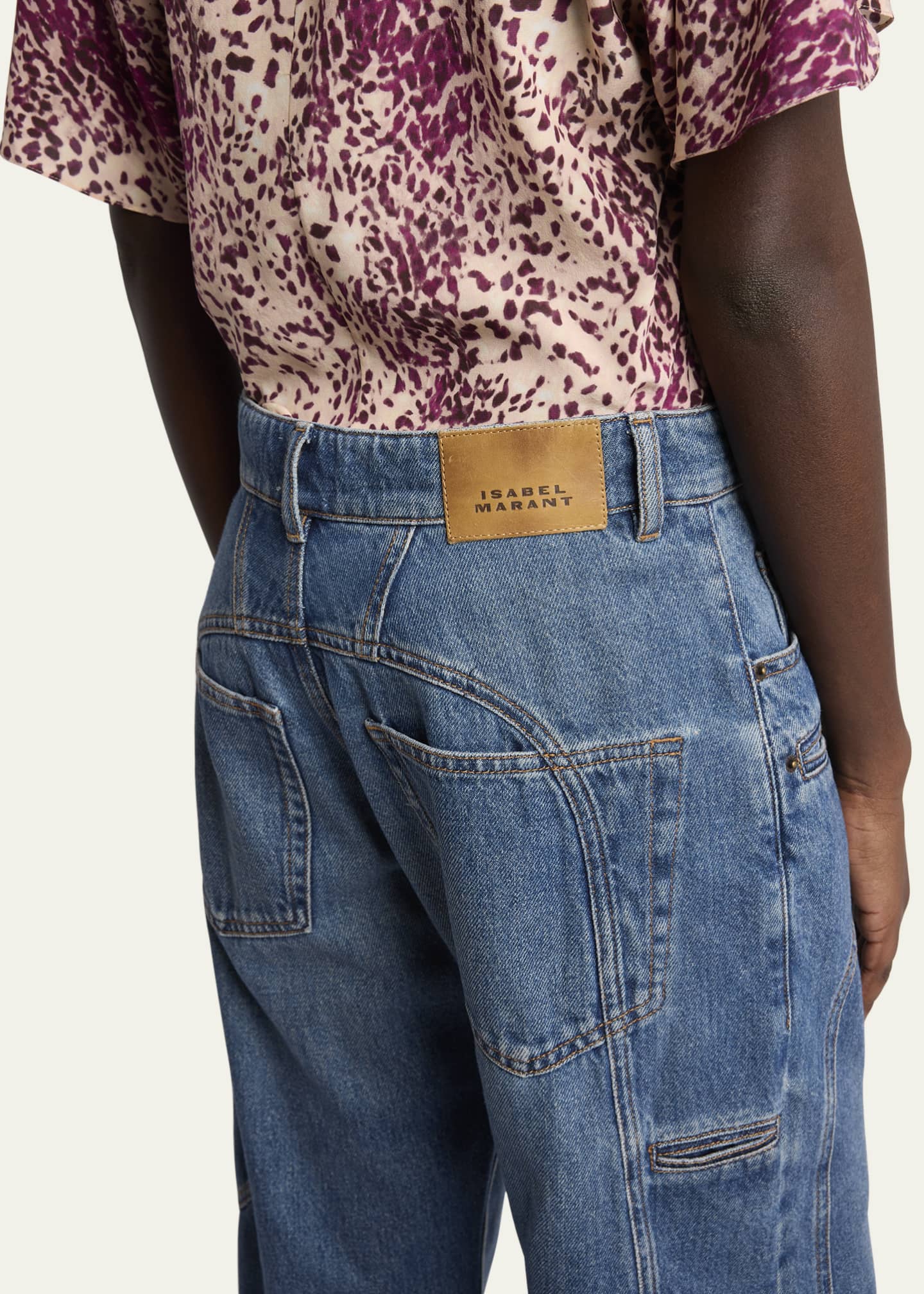 Isabel Marant Betiane Yoked Wide-Leg Denim Jeans Image 5 of 5