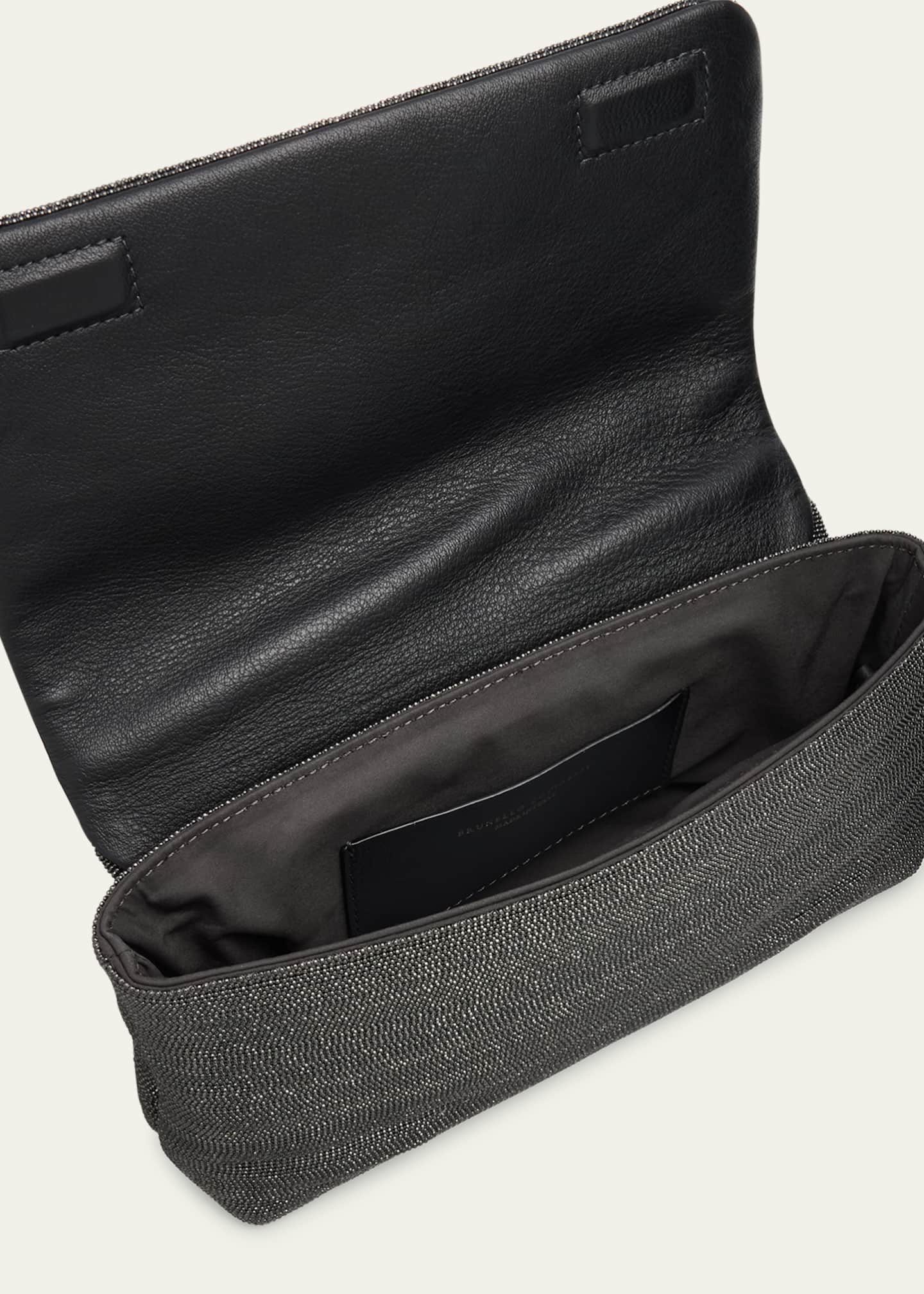 BRUNELLO CUCINELLI Monile leather clutch bag 関税送料込 Brunello Cucinelli Allover Monili Convertible Clutch Bag