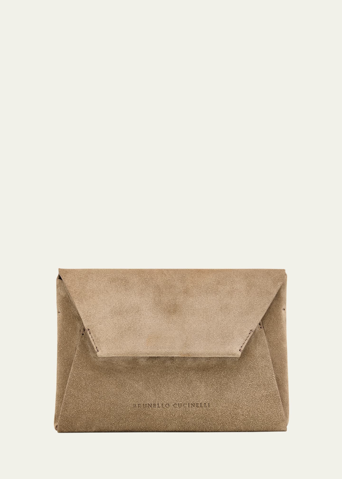 Brunello Cucinelli Envelope Flap Suede Wallet on Chain Image 1 of 6