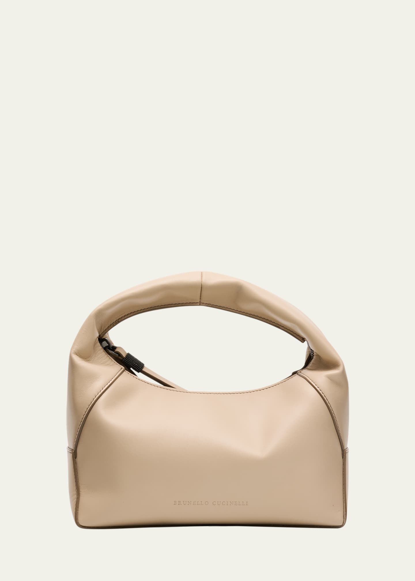 Brunello Cucinelli Zip Leather Top-Handle Bag Image 1 of 6
