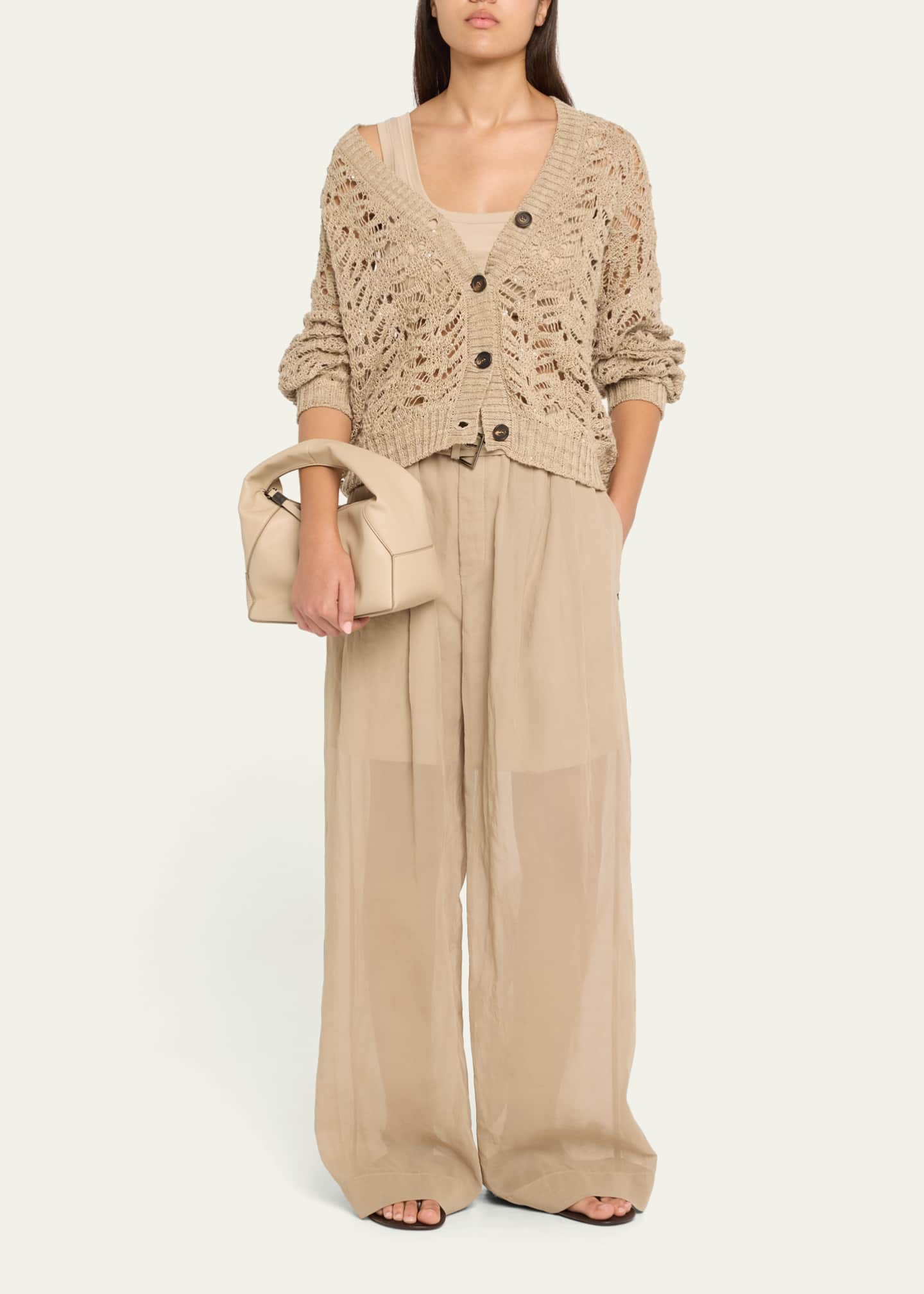 Brunello Cucinelli Zip Leather Top-Handle Bag Image 5 of 6