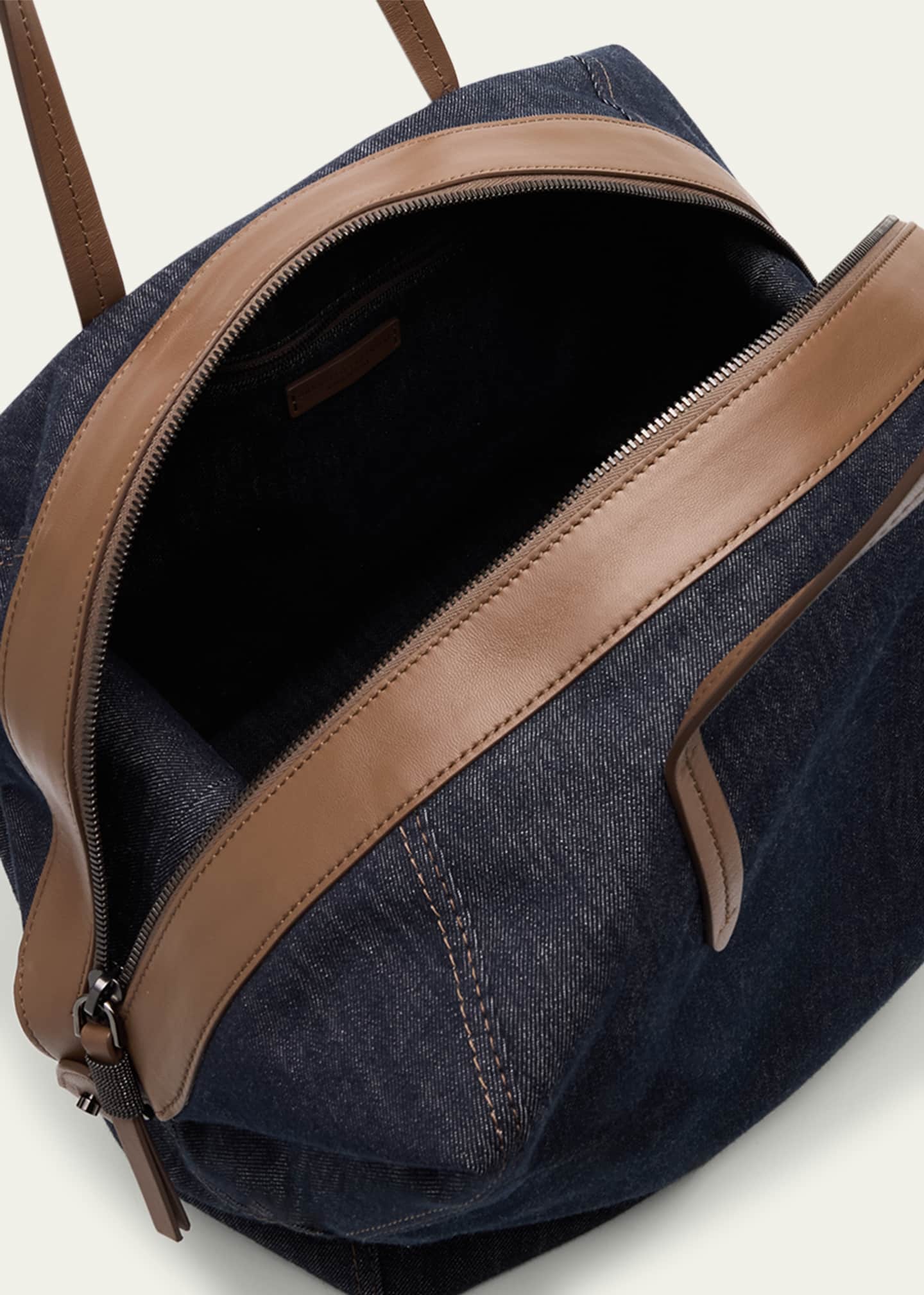 Brunello Cucinelli Duo Denim Traveler Shoulder Bag Image 4 of 6