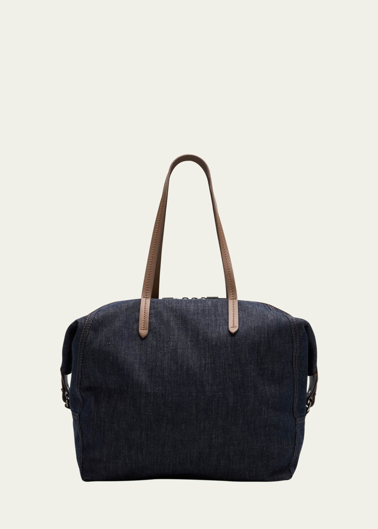 Brunello Cucinelli Duo Denim Traveler Shoulder Bag Image 1 of 6