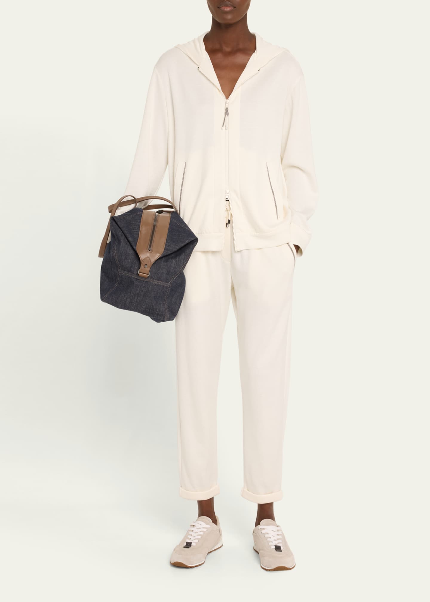 Brunello Cucinelli Duo Denim Traveler Shoulder Bag Image 5 of 6