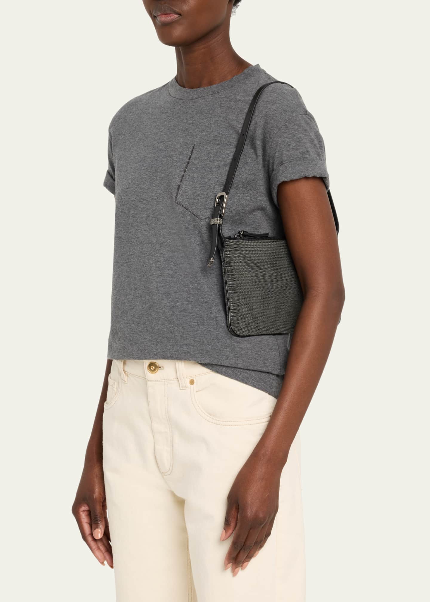 Brunello Cucinelli Allover Monili Leather Shoulder Bag Image 2 of 5