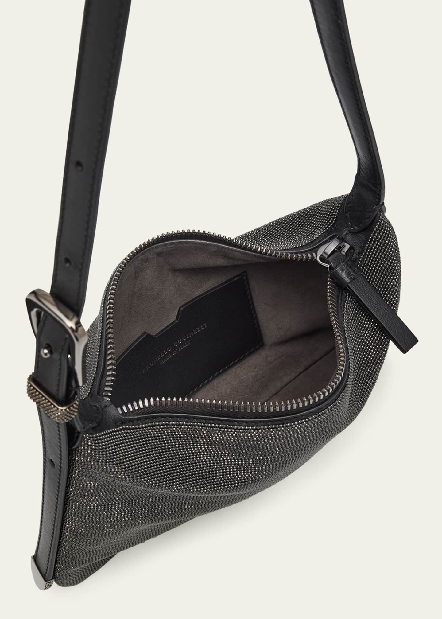 Brunello Cucinelli Allover Monili Leather Shoulder Bag Image 4 of 5