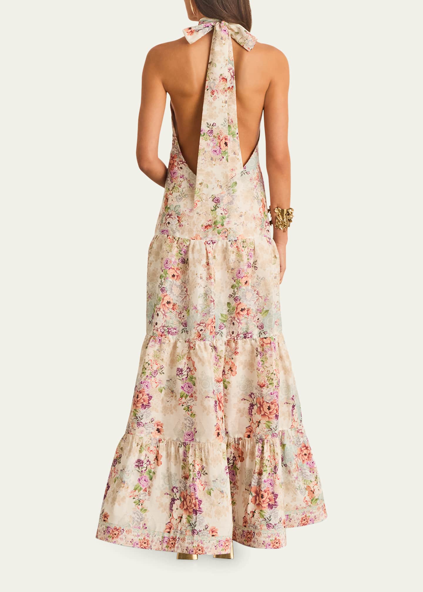 Aqua Blu Australia Evelyn Backless Halter Maxi Dress Image 3 of 4