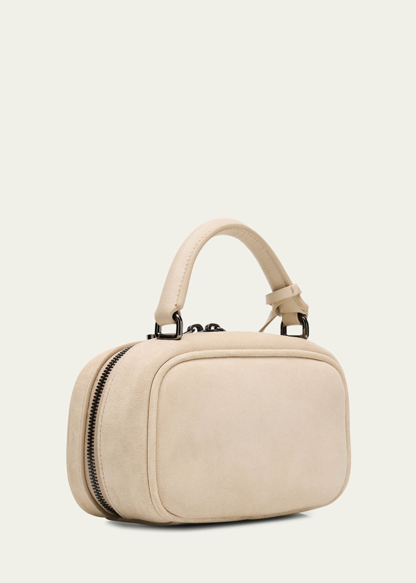 Brunello Cucinelli Mini Zip Suede Top-Handle Bag Image 3 of 6