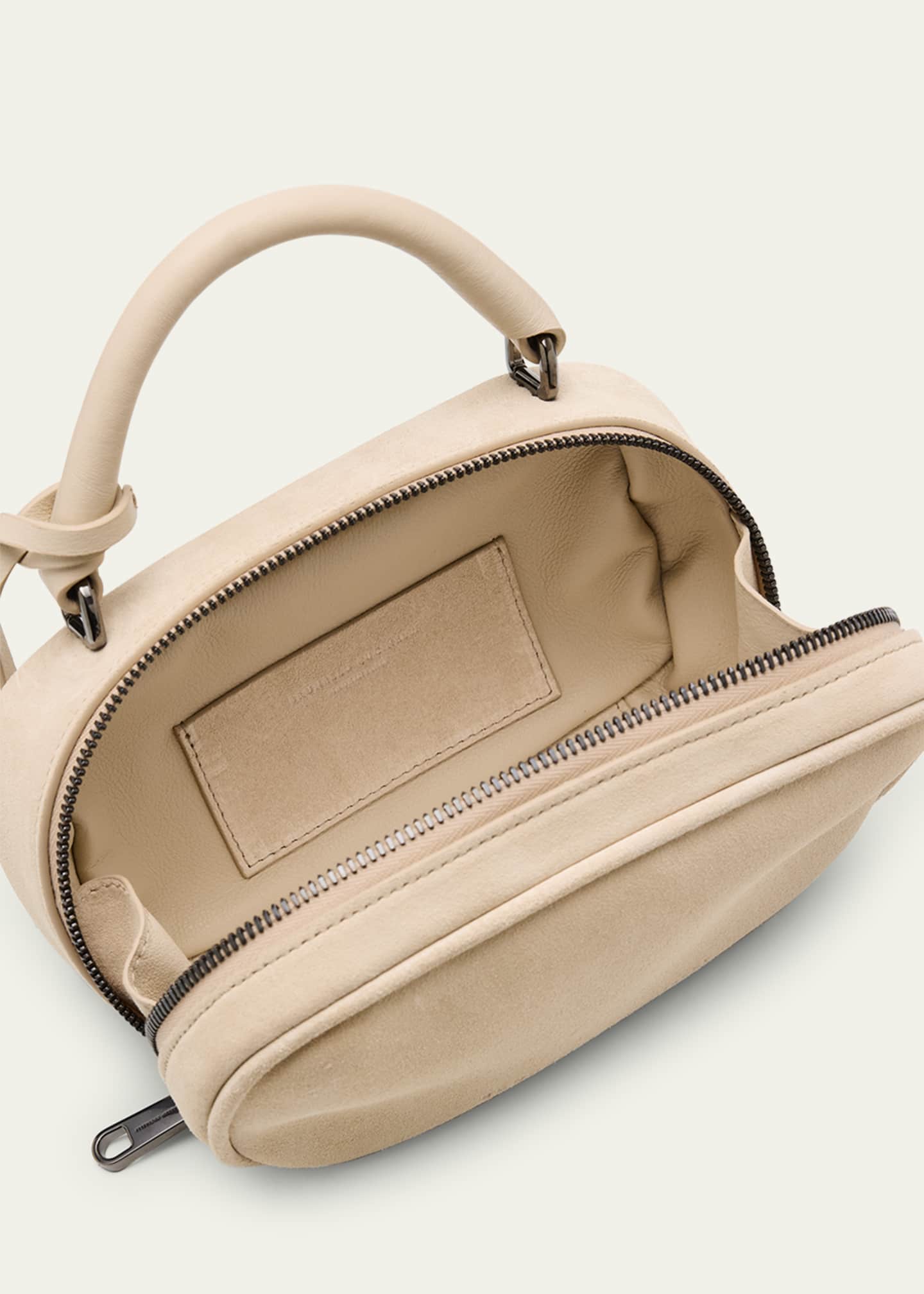Brunello Cucinelli Mini Zip Suede Top-Handle Bag Image 4 of 6