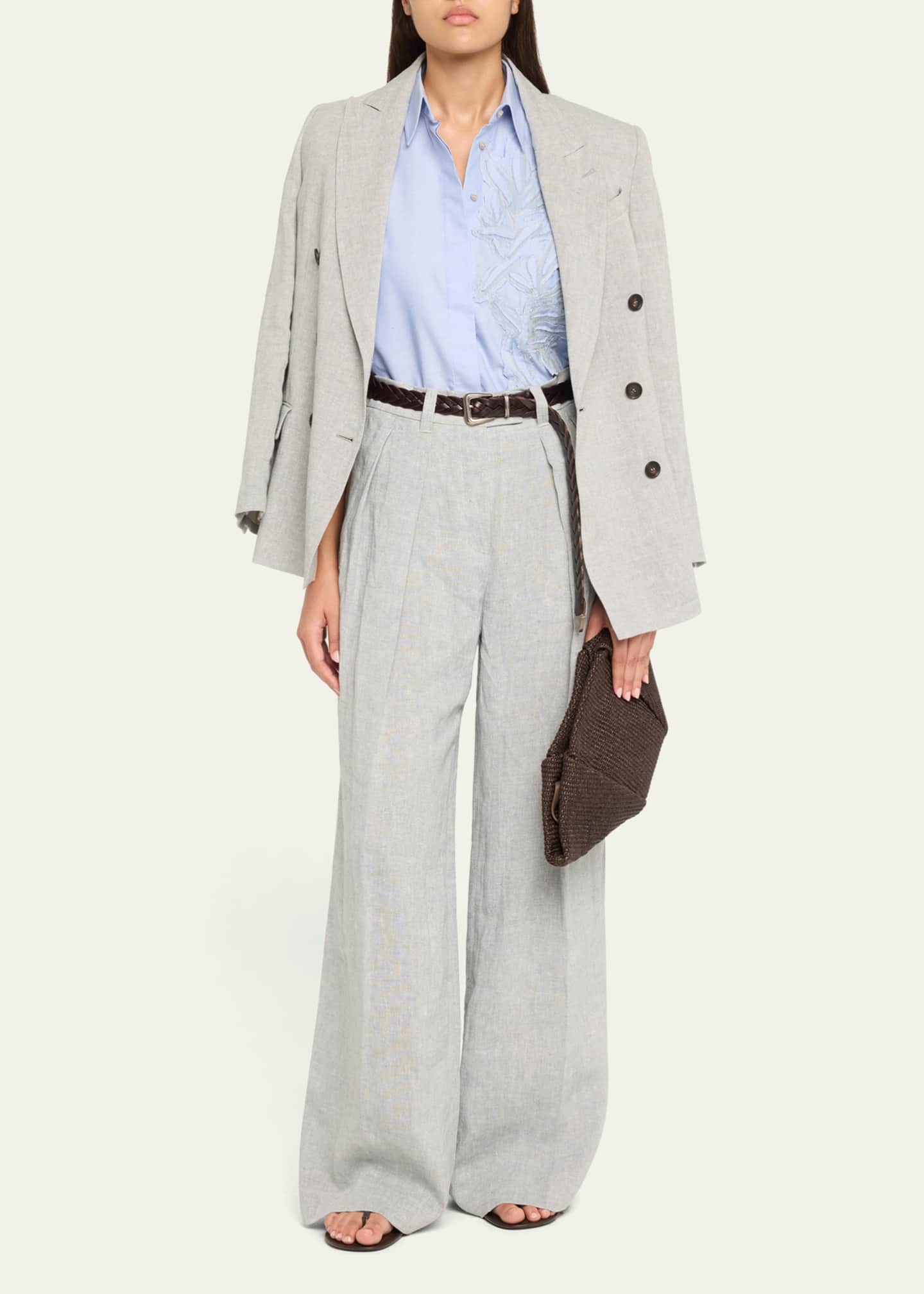 Brunello Cucinelli Fan Raffia Clutch Bag Image 5 of 6