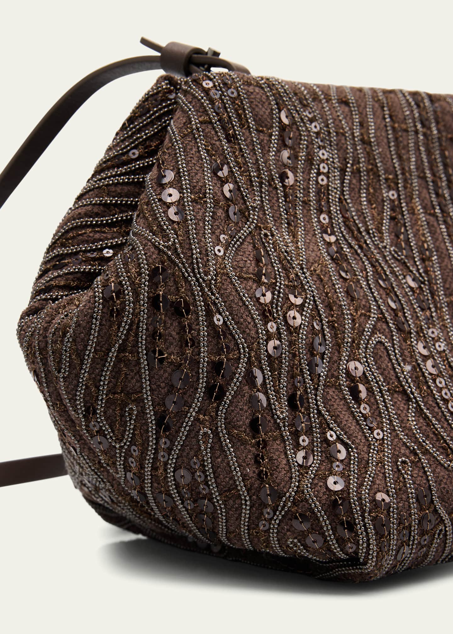 Brunello Cucinelli Pleated Mesh Monili Clutch Bag Image 6 of 6