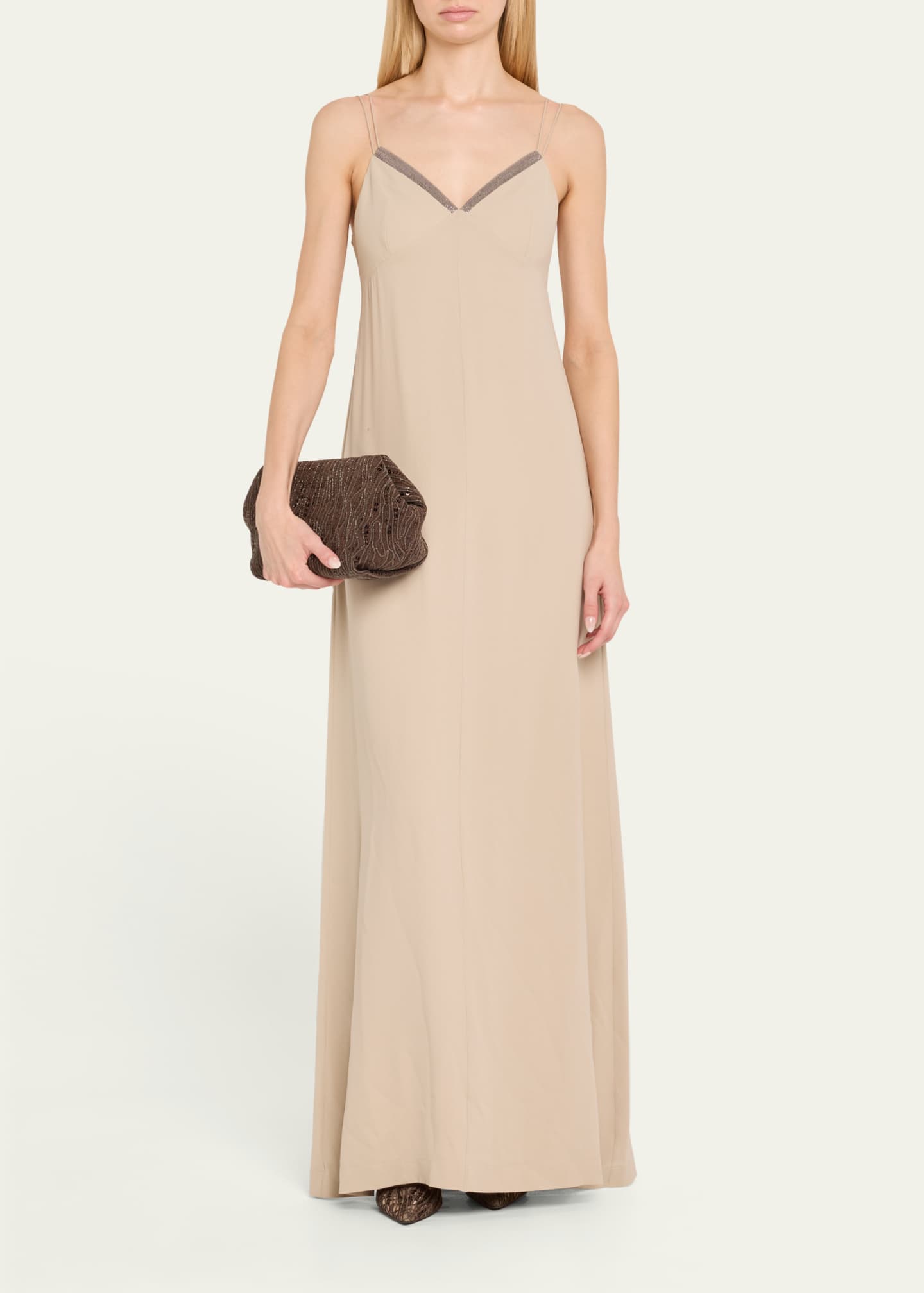 Brunello Cucinelli Pleated Mesh Monili Clutch Bag Image 5 of 6