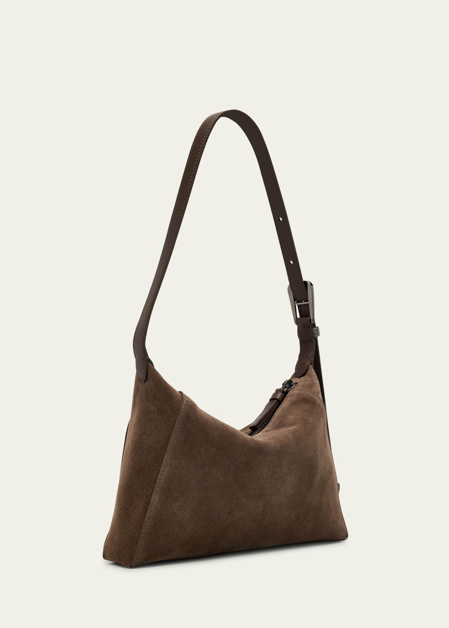 Brunello Cucinelli Monili Zip Leather Shoulder Bag Image 3 of 6