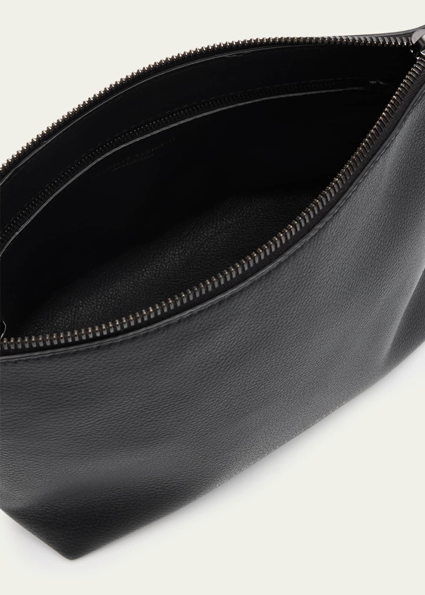 Brunello Cucinelli Zip Lamb Leather Makeup Bag Image 4 of 6