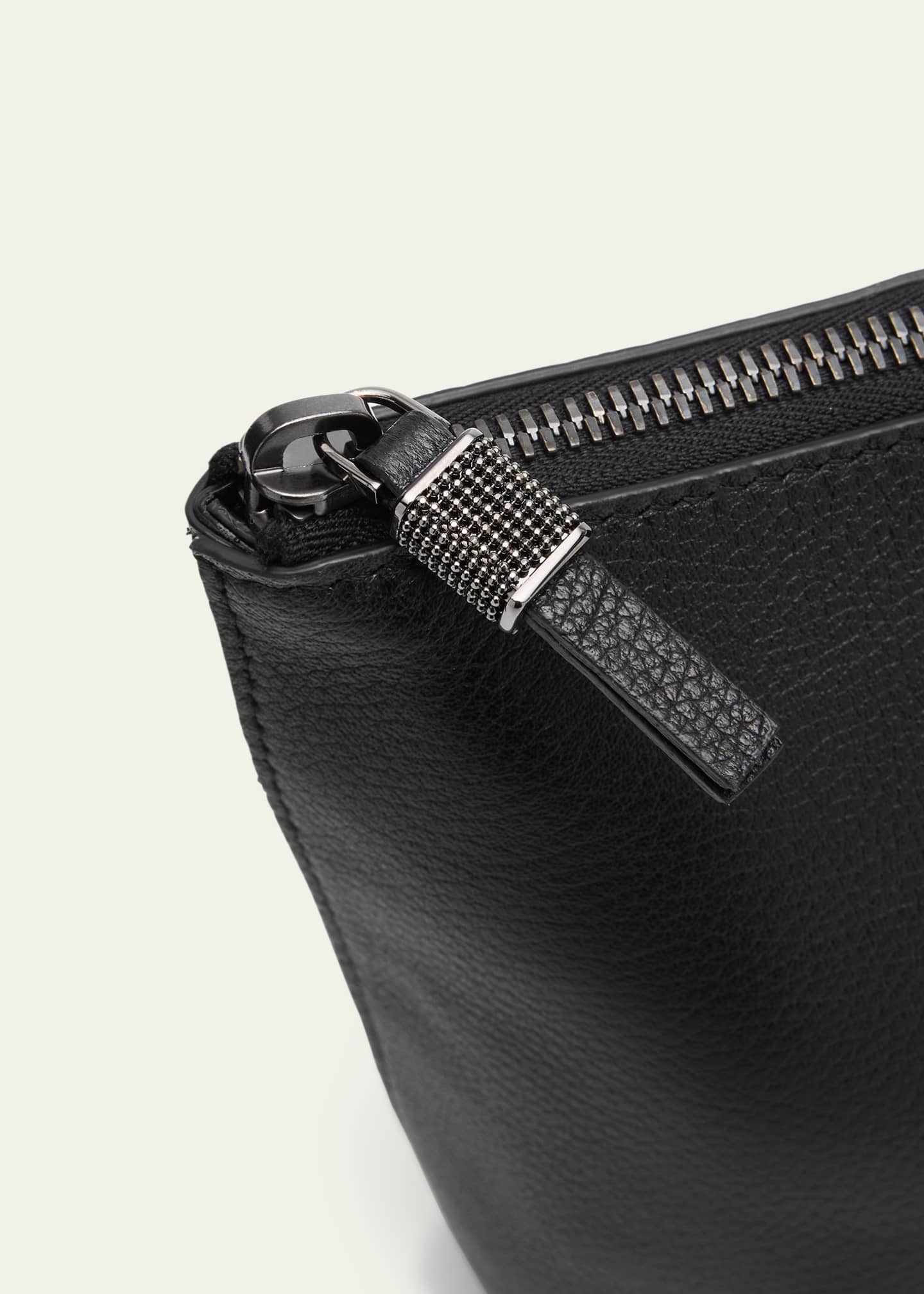Brunello Cucinelli Zip Lamb Leather Makeup Bag Image 6 of 6