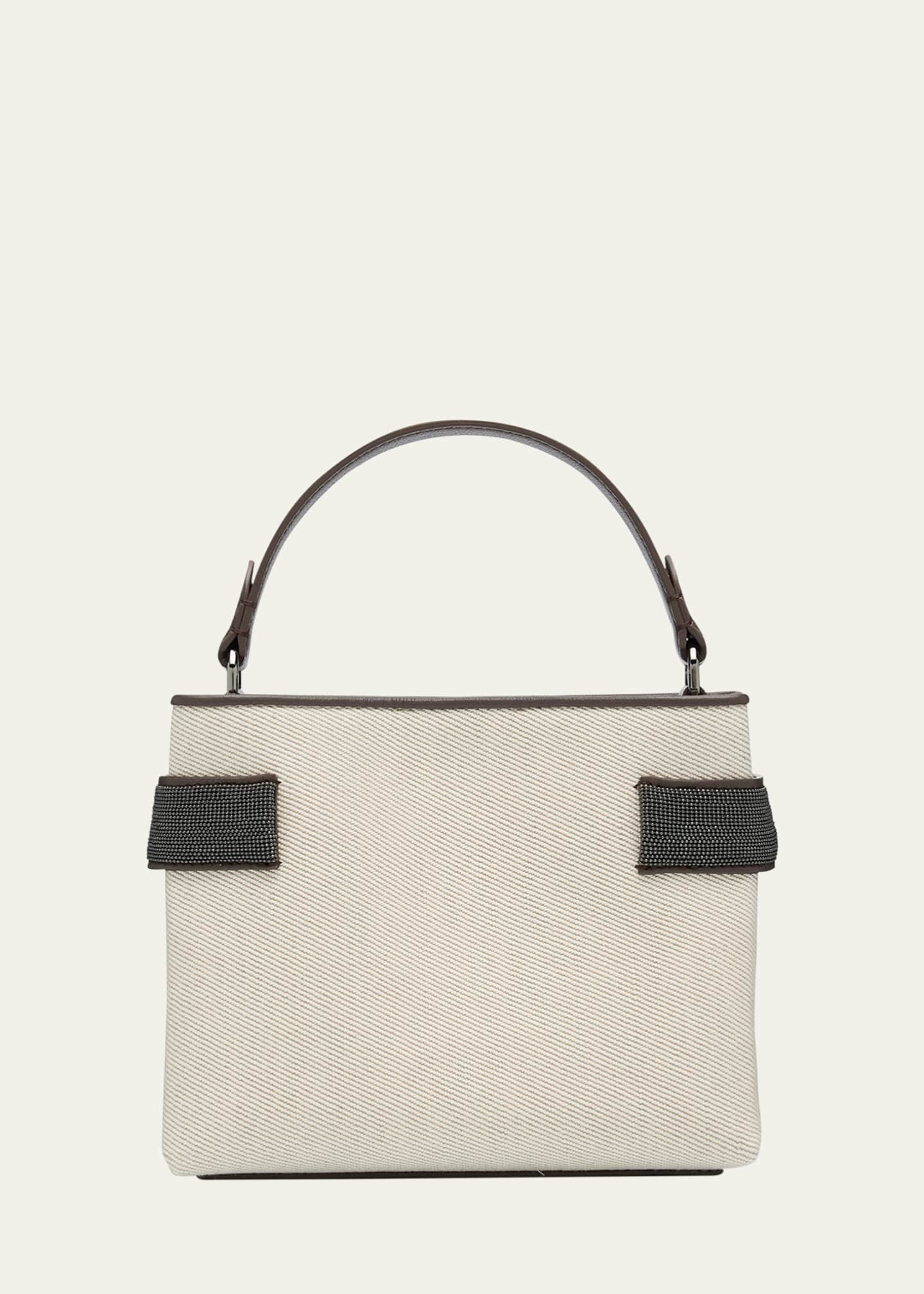 Brunello Cucinelli Monili Canvas Top-Handle Bag Image 1 of 6