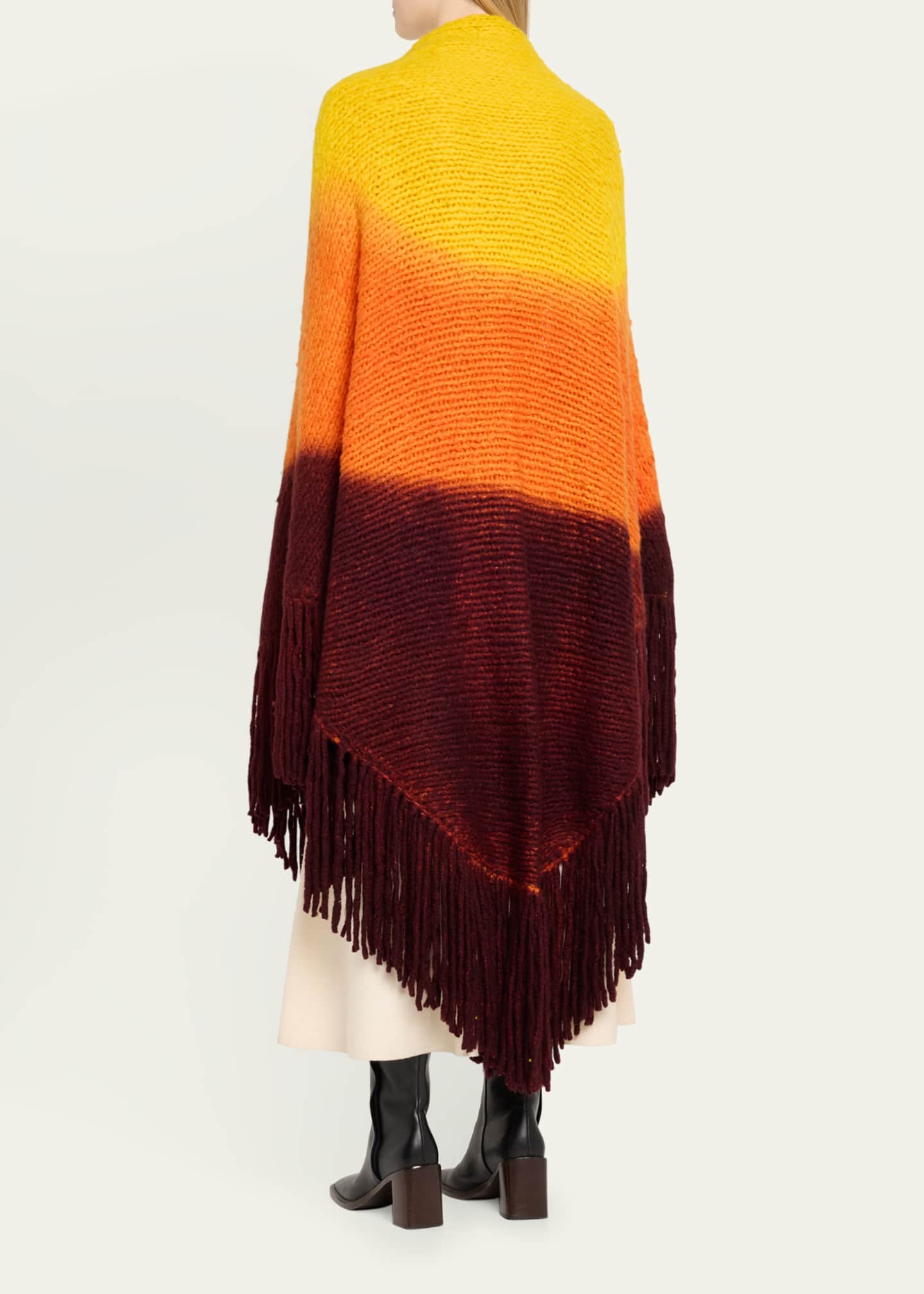 Gabriela Hearst Lauren Dip-Dye Fringe Cashmere Wrap Image 3 of 5