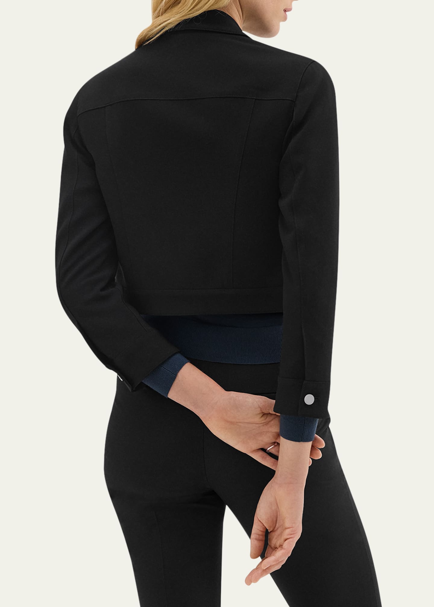 Theory Shrunken Crepe Trucker Jacket Image 2 of 4