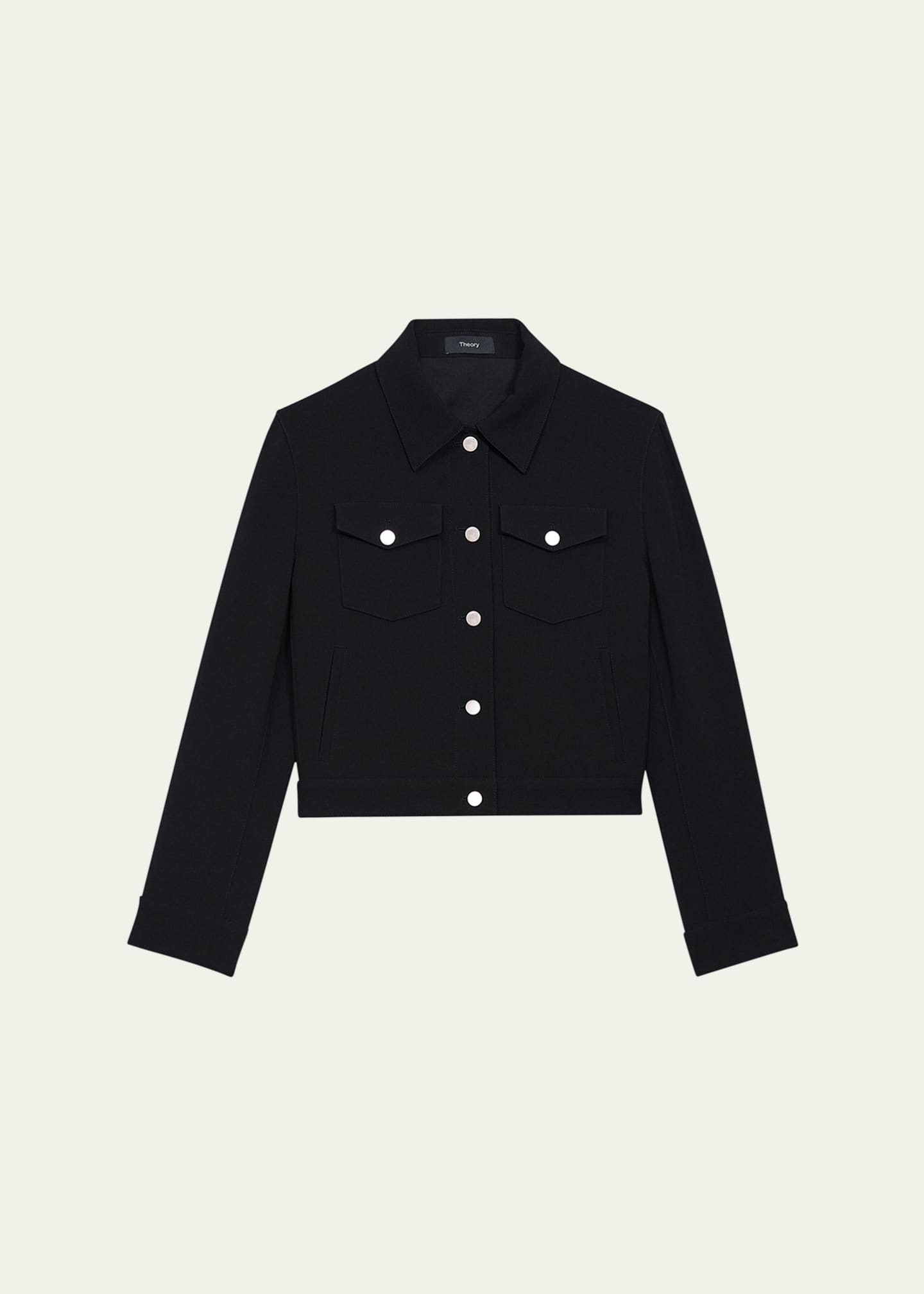 Theory Shrunken Crepe Trucker Jacket Image 1 of 4