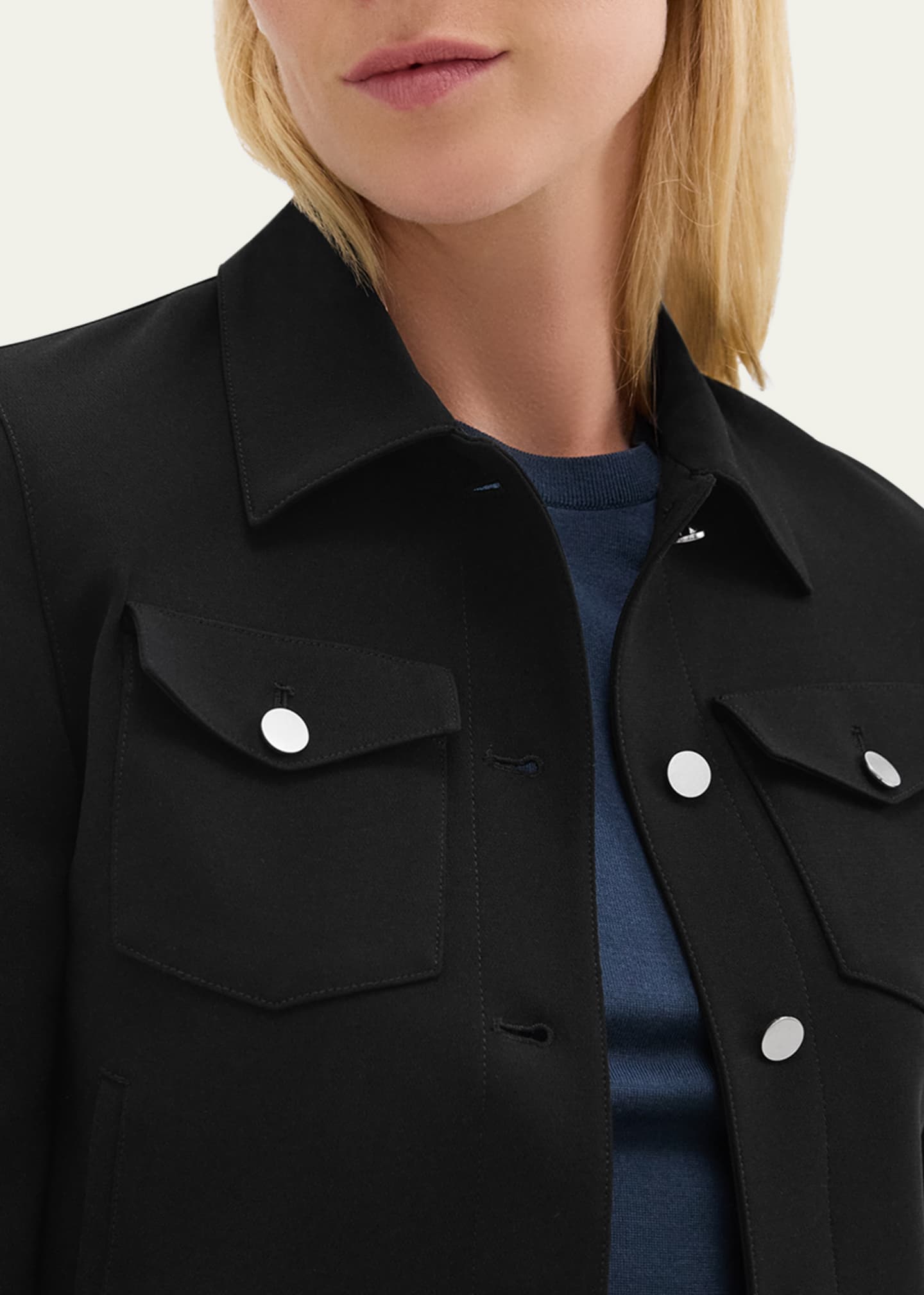 Theory Shrunken Crepe Trucker Jacket Image 4 of 4