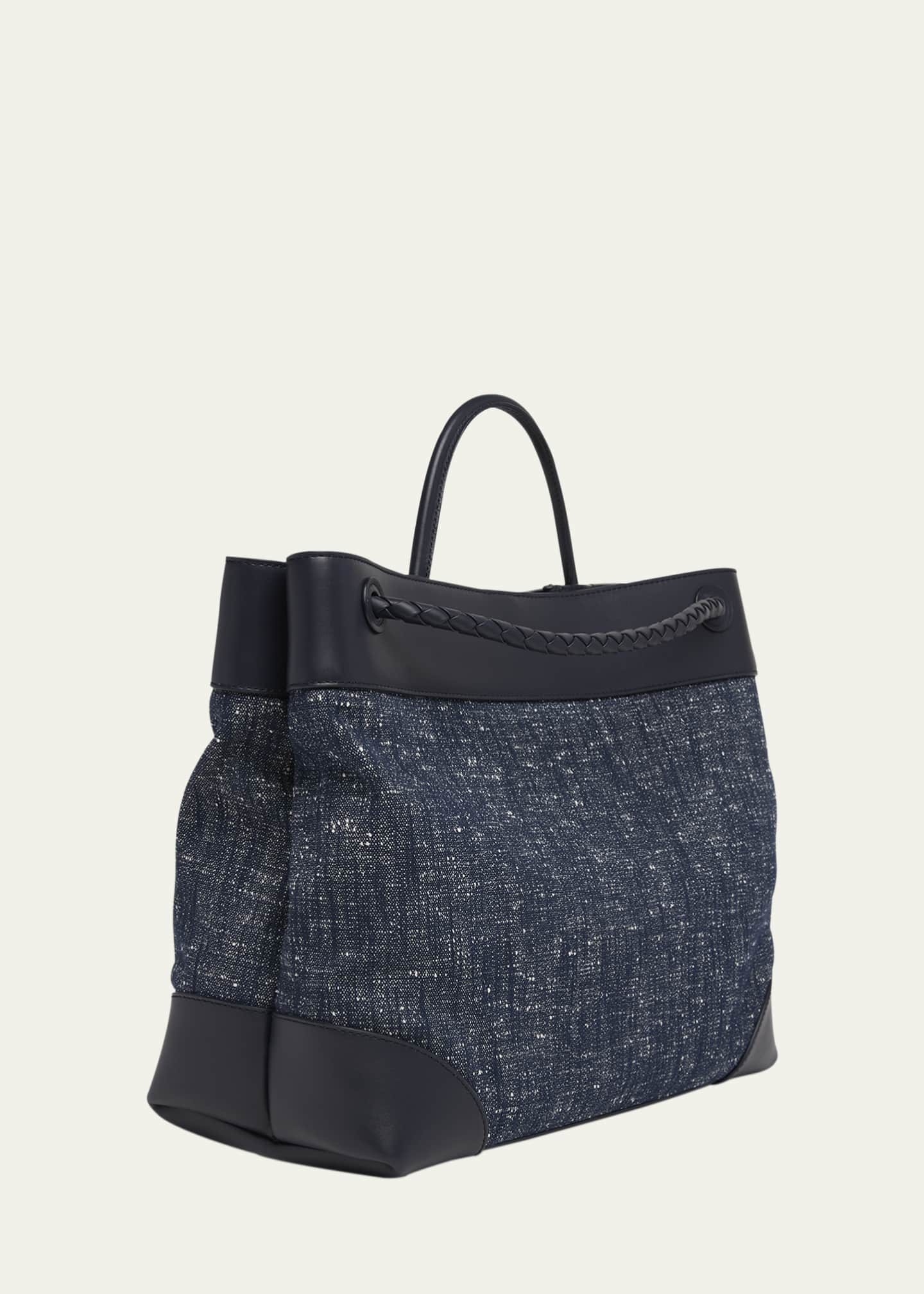 Bottega Veneta Large Andiamo Denim Boucle Crossbody Bag Image 3 of 6