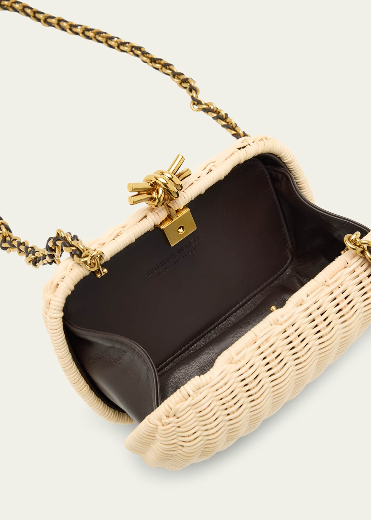 Bottega Veneta Knot Chain Rattan Crossbody Bag Image 4 of 6