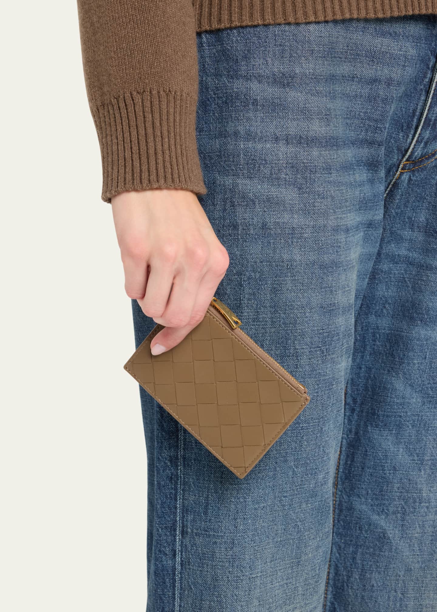 Bottega Veneta Zip Leather Card Case Image 2 of 3
