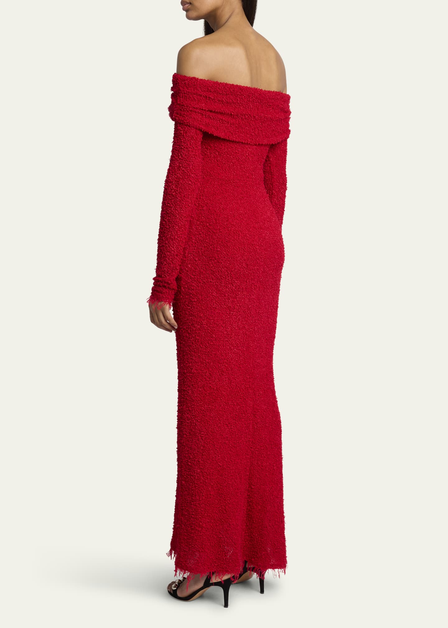 Isabel Marant Ormany Boucle Jersey Off-Shoulder Dress Image 3 of 5