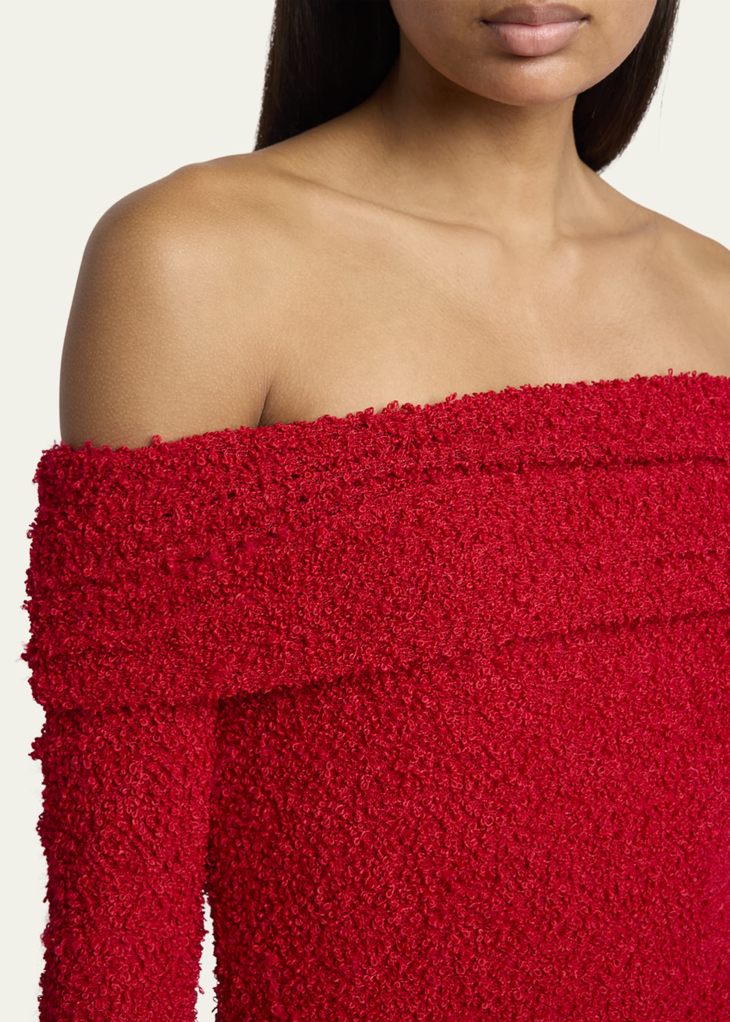 Isabel Marant Ormany Boucle Jersey Off-Shoulder Dress Image 5 of 5