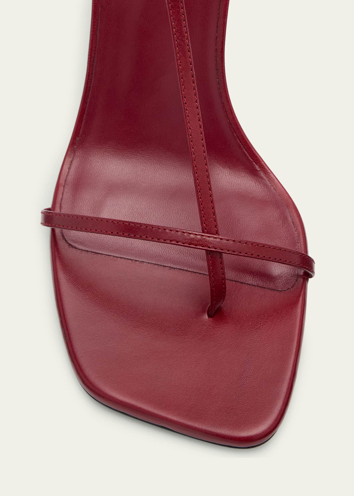 Jil Sander Leather T-Strap Heeled Sandals Image 6 of 6