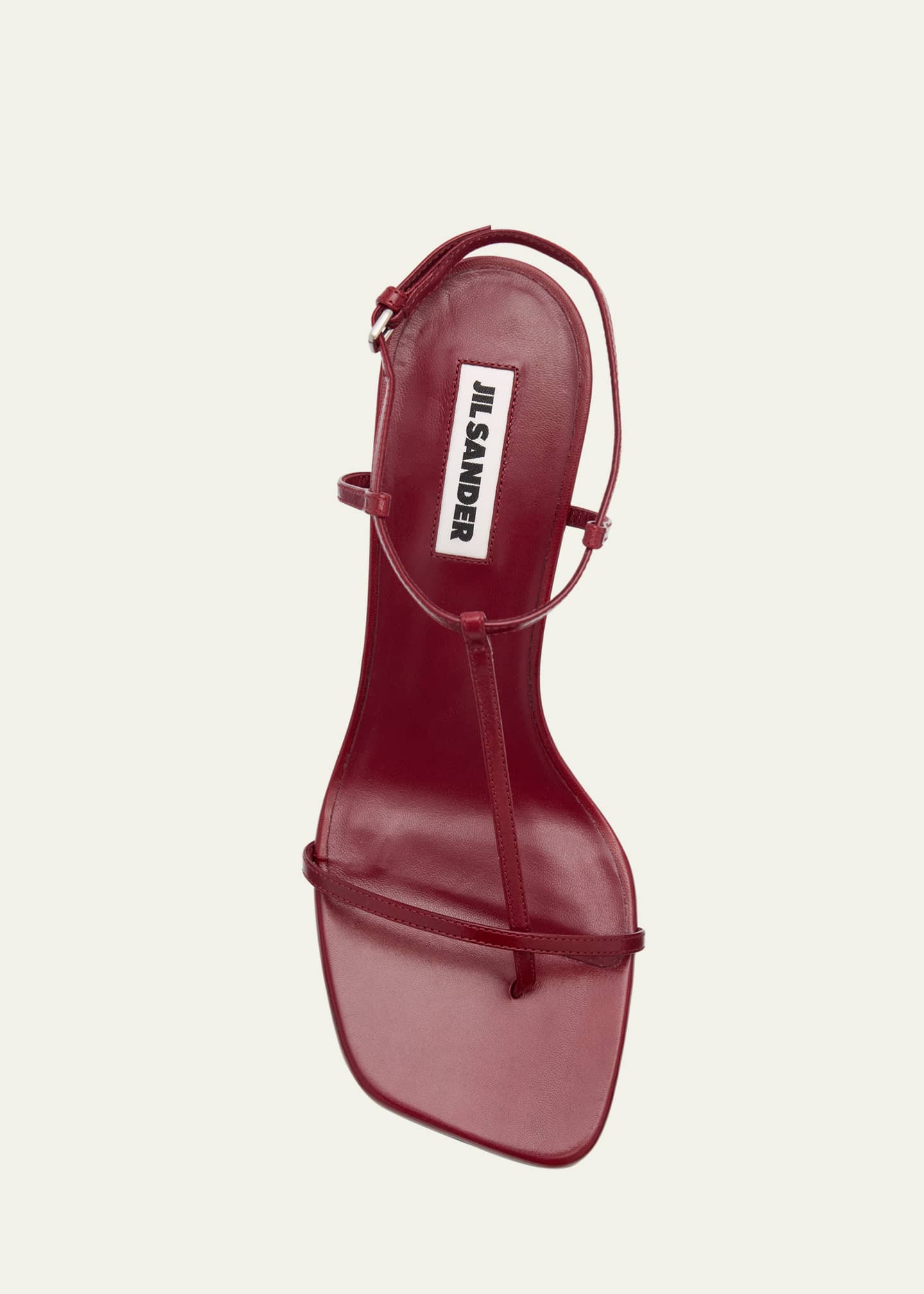 Jil Sander T-Strap Sandals in Black Leather ref.989565