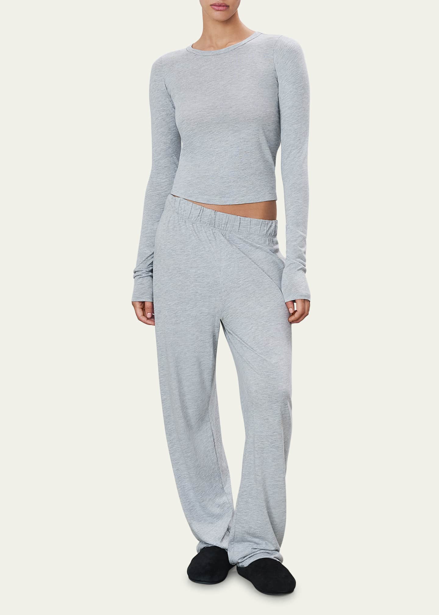 Eterne Fitted Crewneck Long-Sleeve T-Shirt Image 2 of 5