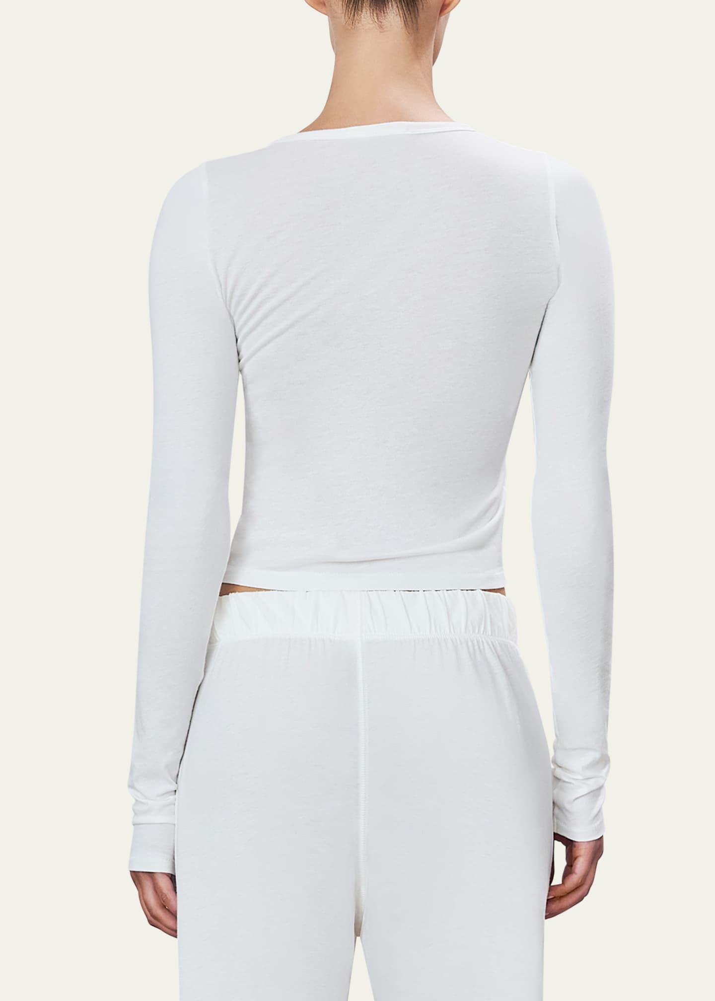 Eterne Fitted Crewneck Long-Sleeve T-Shirt Image 3 of 5