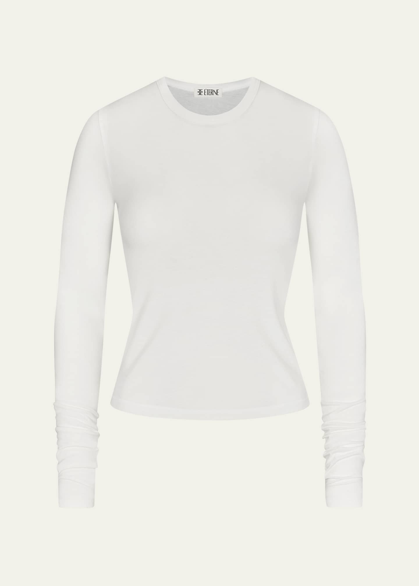 Eterne Fitted Crewneck Long-Sleeve T-Shirt Image 1 of 5