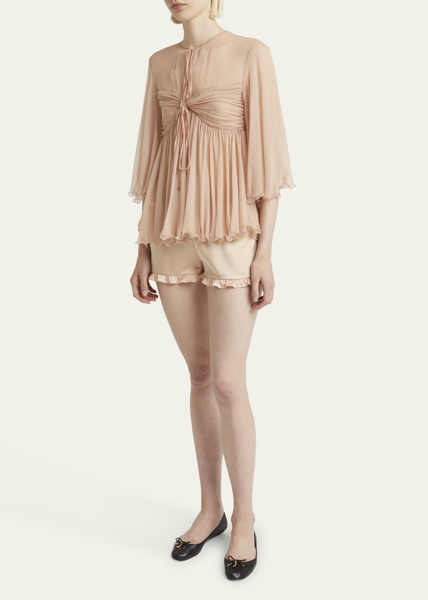 Chloe Iris Leather Ballerina Flats Image 3 of 5