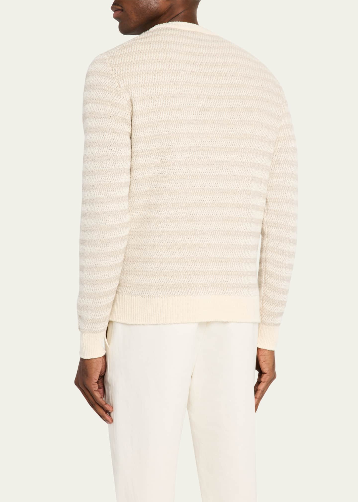 Fioroni Men's Cotton Stripe Crewneck Sweater Image 3 of 5