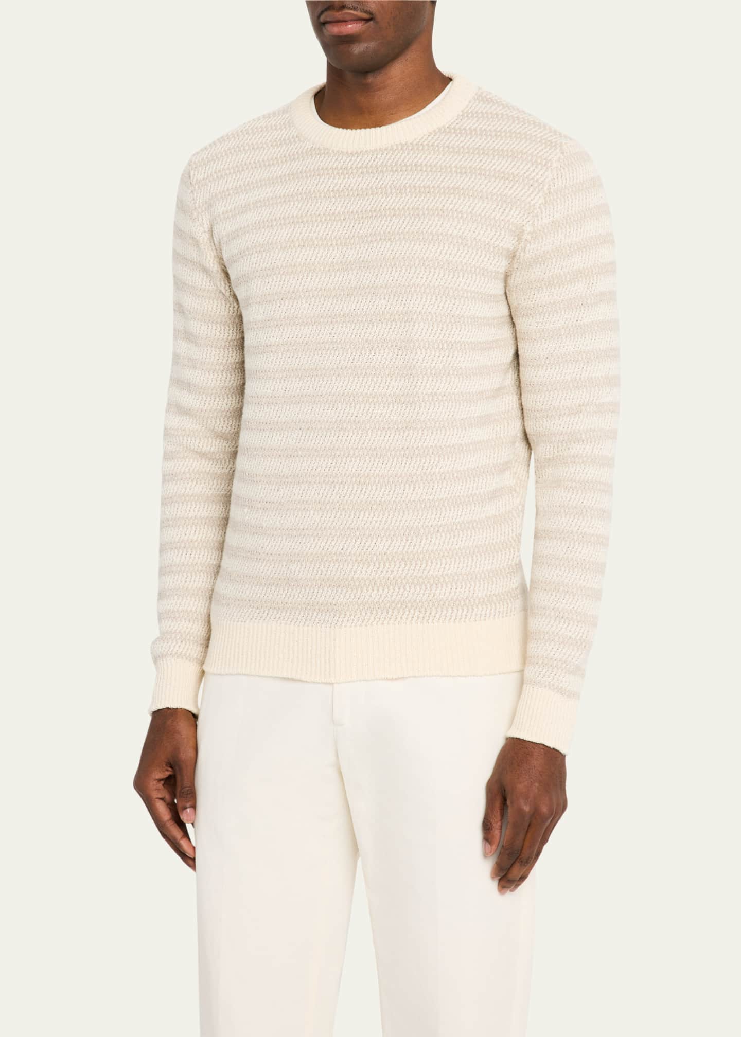 Fioroni Men's Cotton Stripe Crewneck Sweater Image 4 of 5