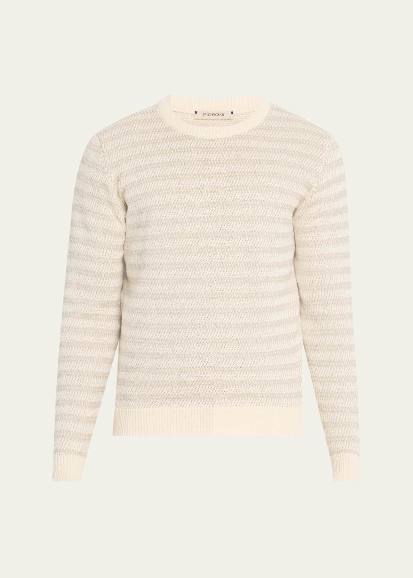 Fioroni Men's Cotton Stripe Crewneck Sweater Image 1 of 5