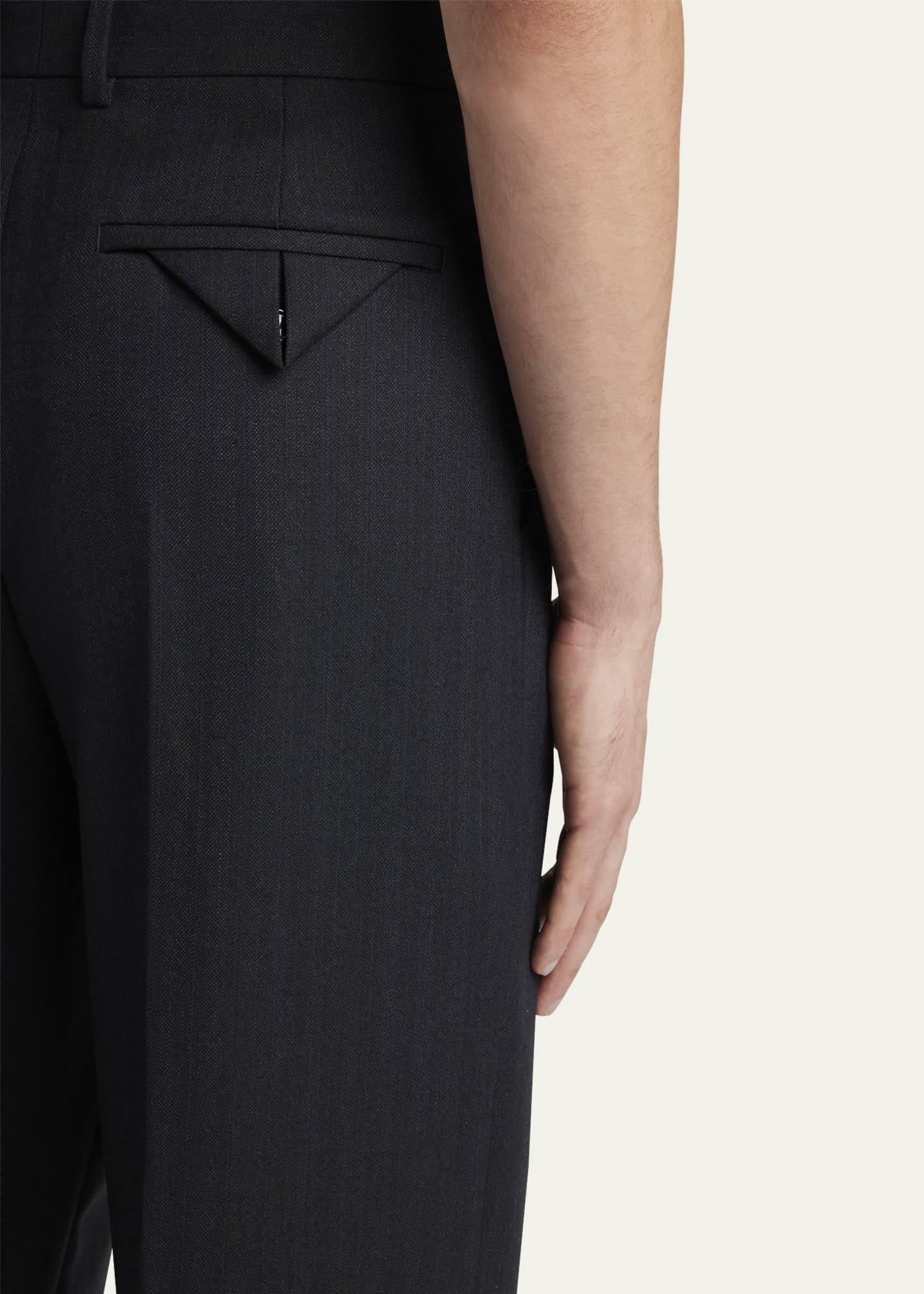 Bottega Veneta Men's Subtle Stripe Pleated Pants Image 5 of 5