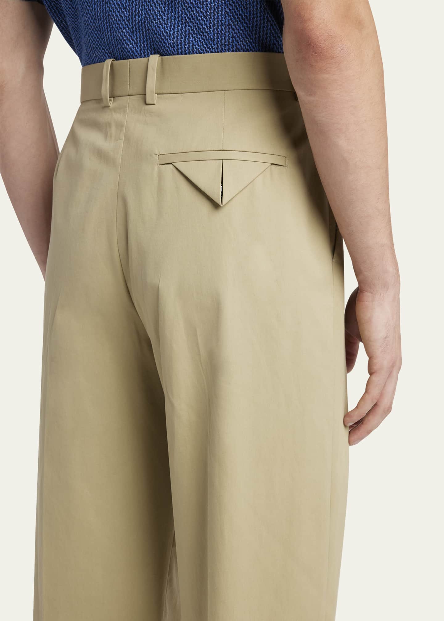 Bottega Veneta Men's Light Cotton Pleated Trousers Image 5 of 5