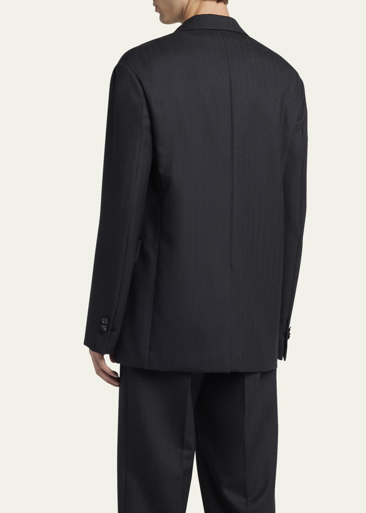 Bottega Veneta Men's Subtle Stripe Double-Breasted Sport Coat Image 3 of 5